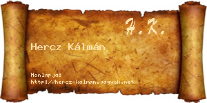 Hercz Kálmán névjegykártya